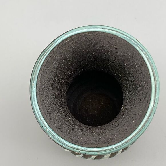 Vintage Italian Lava Glaze Pottery Sgraffito Flared Vase Bitossi MCM - Picture 7 of 10